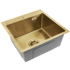 Oceľové umývadlo Leo 40 BRUSH GOLD s kuchynskou batériou 6