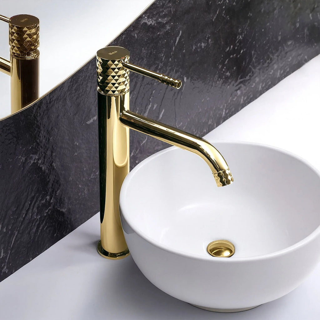 Umývadlový faucet Rea Lungo Diamond Gold vysoký  6