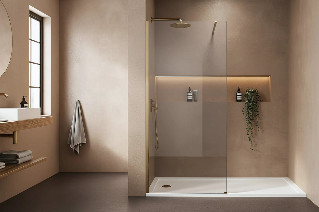 Sprchová zástena Rea Flexi Transparent / Brush Gold 130  6