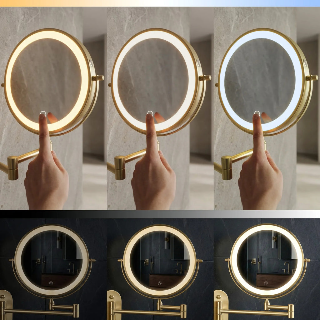 Zrkadlo LED Glow Brush Gold  6