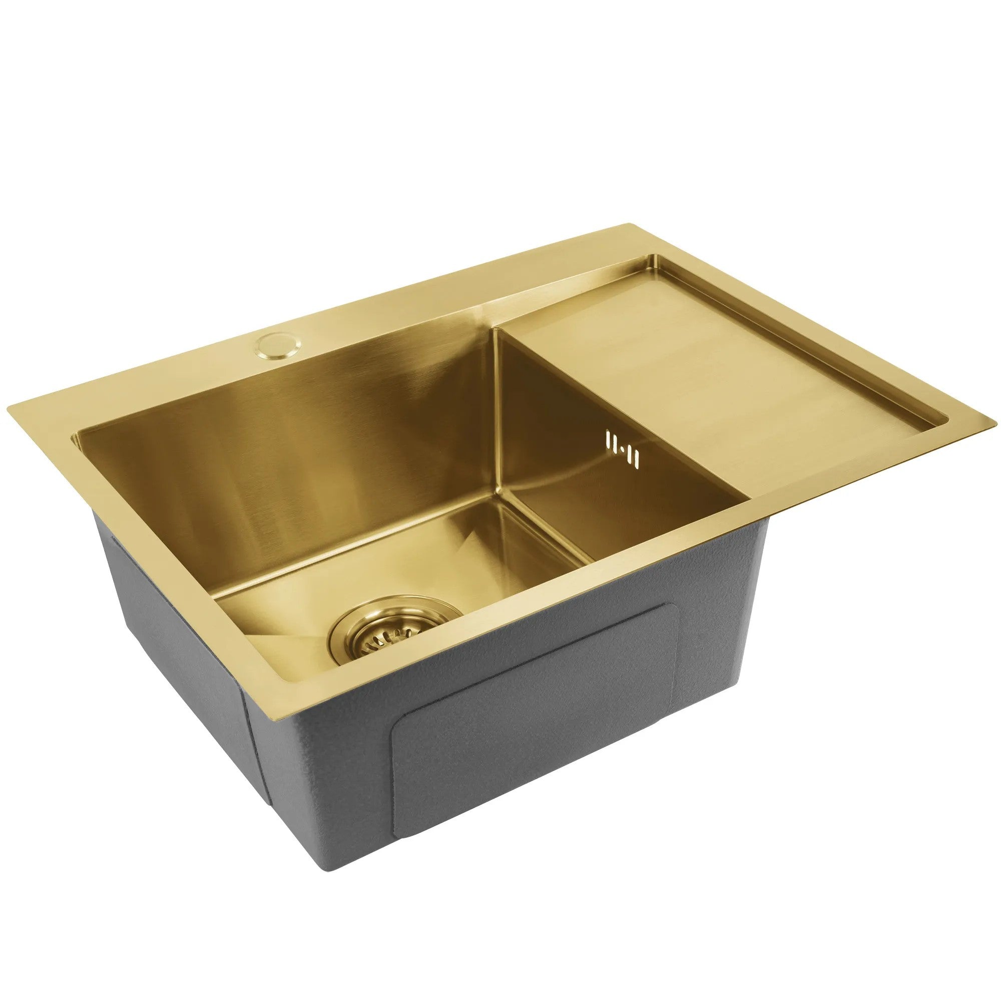 Oceľové umývadlo Fin BRUSH GOLD s kuchynskou batériou 6