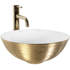 Umývadlo na dosku REA STELLA Gold Brush / White  6