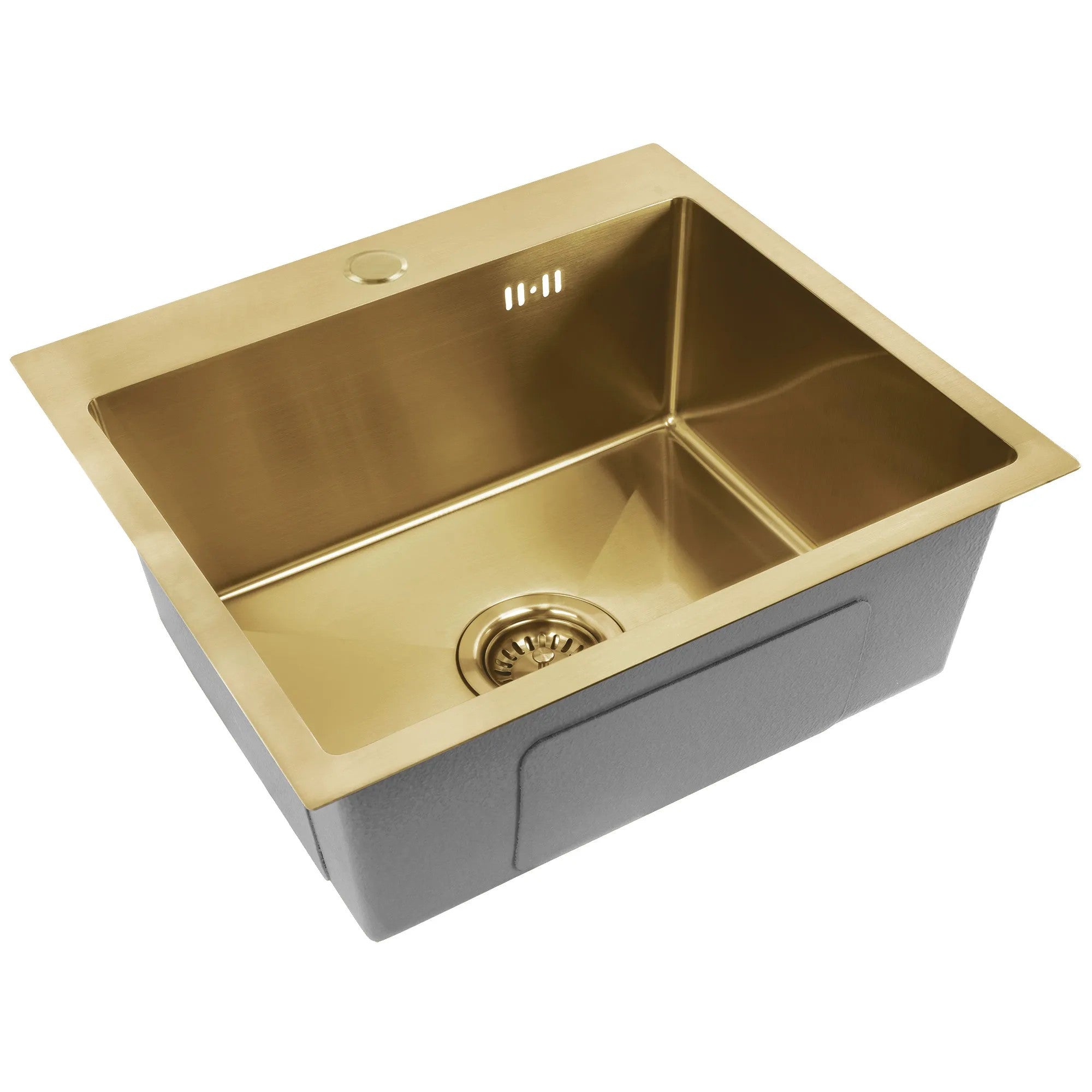 Oceľové umývadlo Leo 50 BRUSH GOLD bez kuchynskej batérie 6