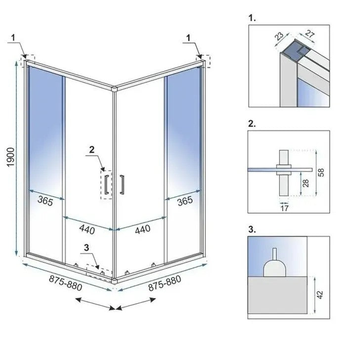 Sprchovací kút REA City 90x90 Black S detským bazénom Savoy 6