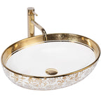 Umývadlo na dosku Rea Margot White/Gold  6
