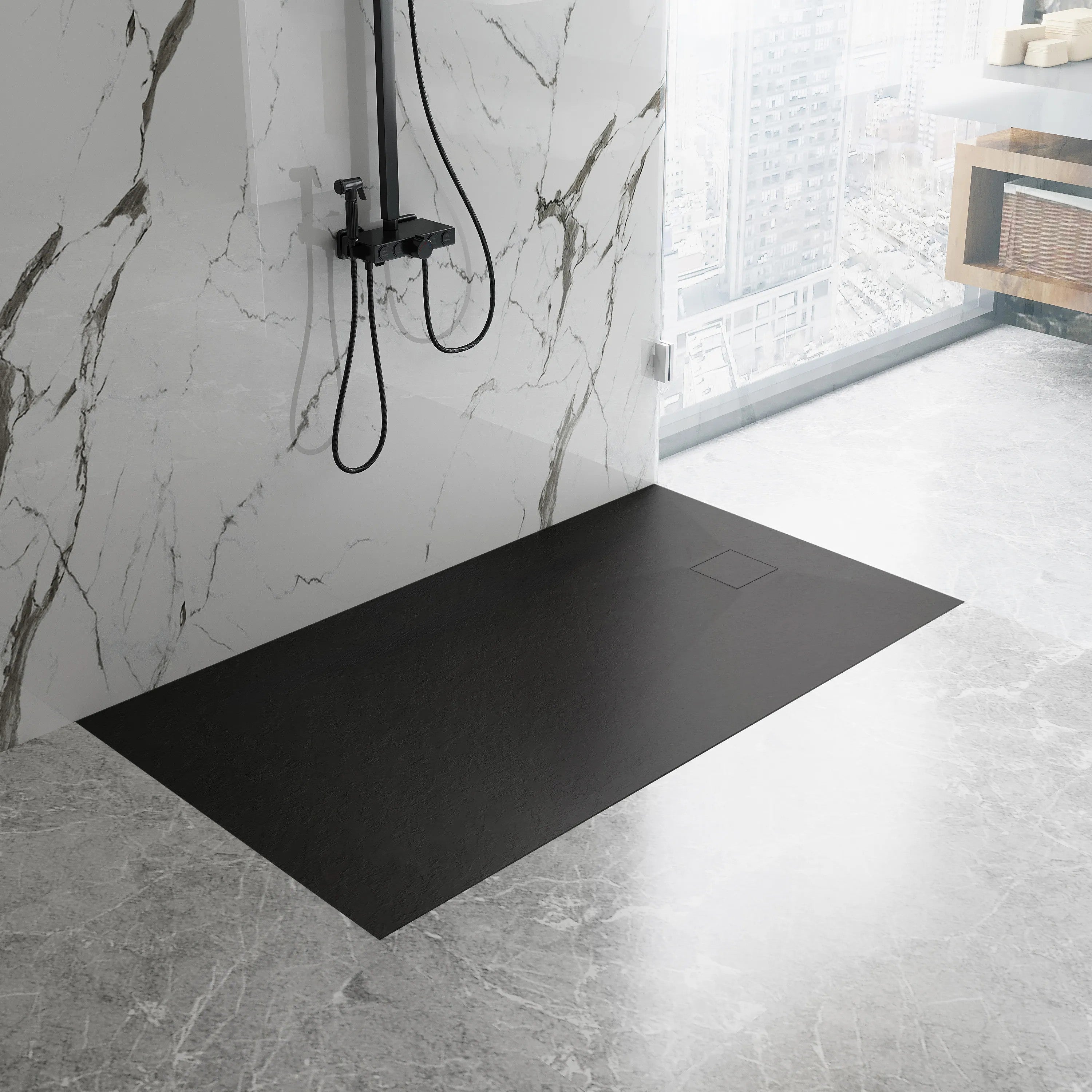 Sprchová vanička Magnum Black 120x90  6