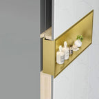 VSTAVANÁ KÚPEĽŇOVÁ POLICA LED 30x45 brush gold  6