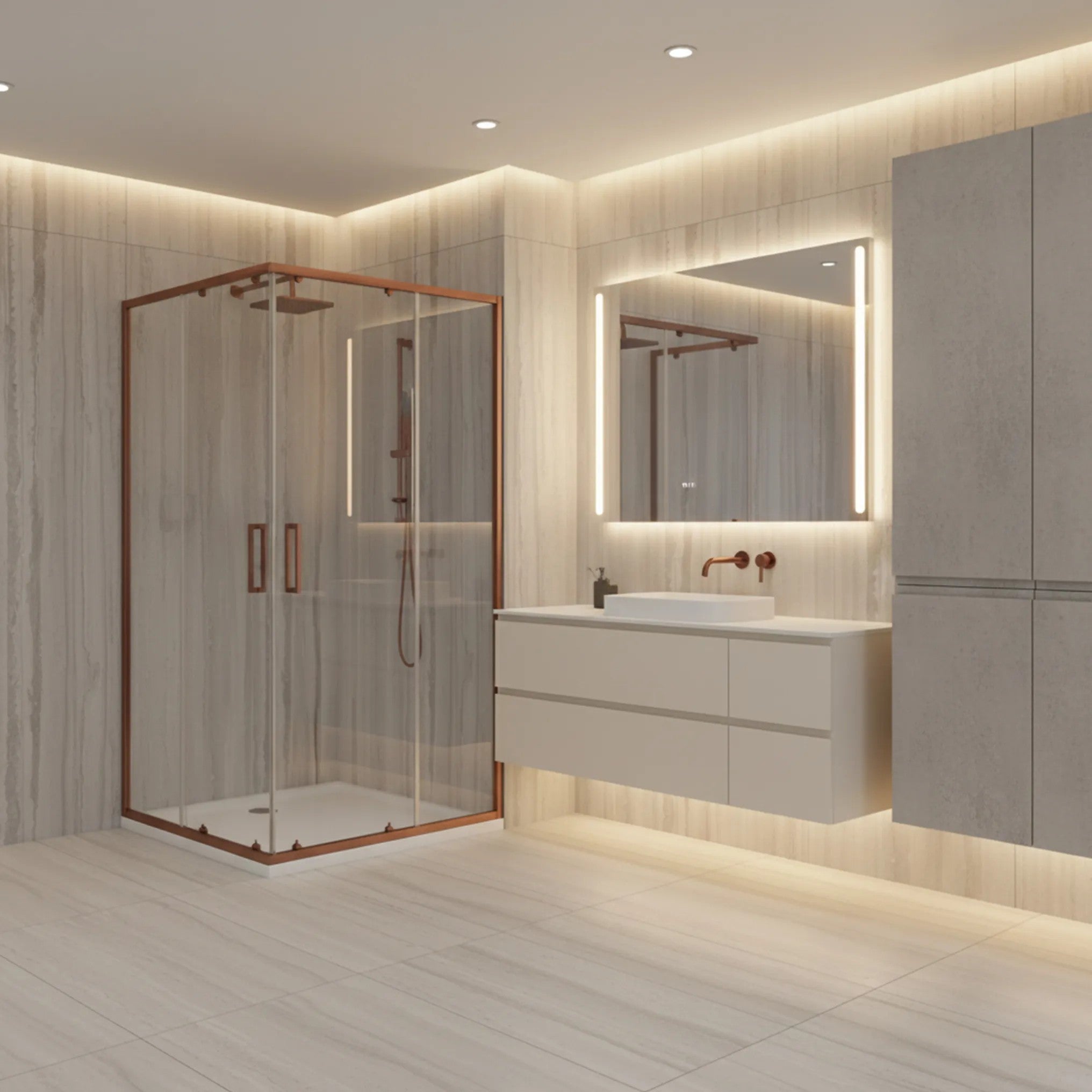 Sprchovací kút REA City 80x100 Brush Copper S detským bazénom Savoy black 6