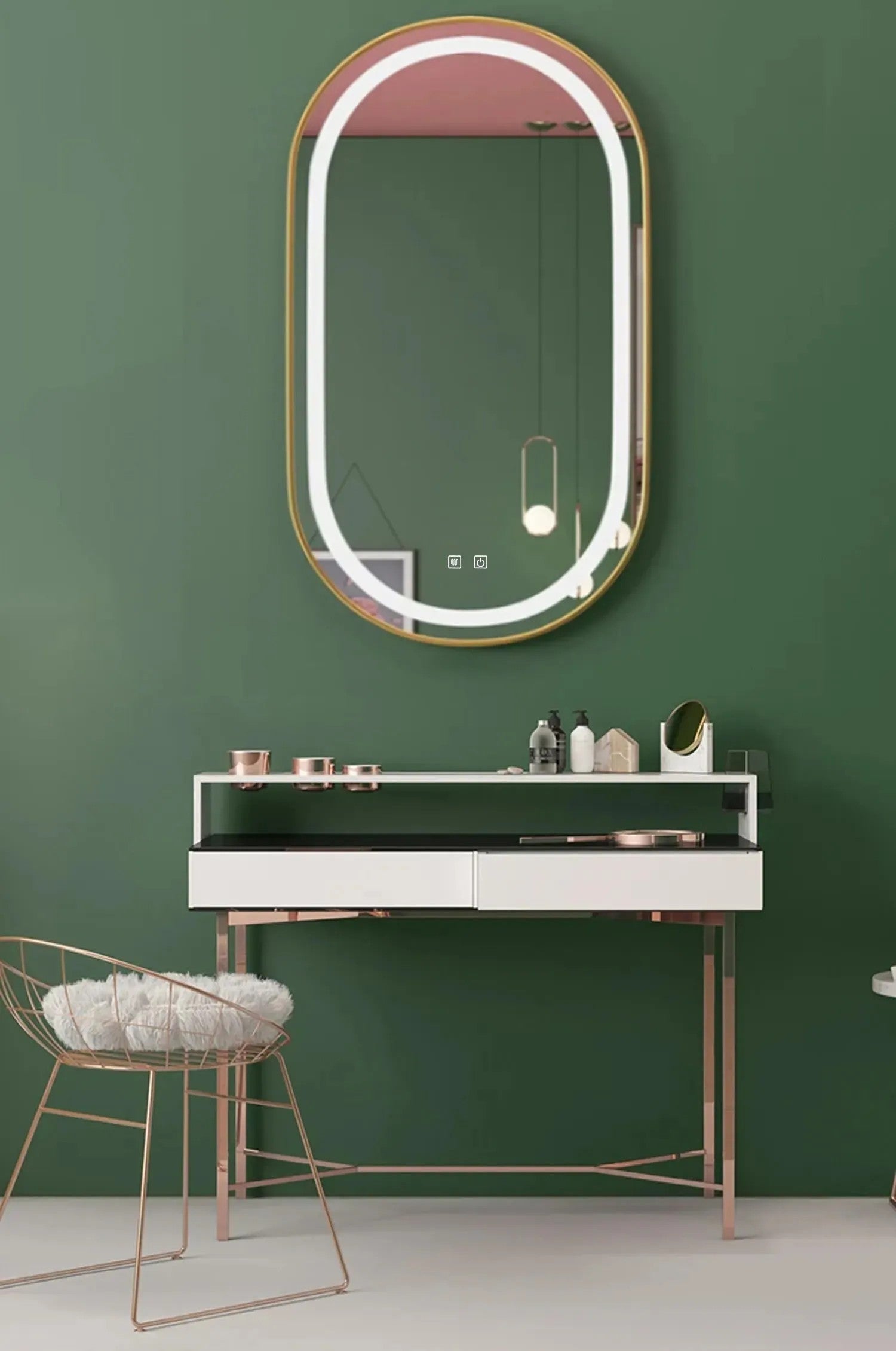 Zrkadlo LED OLL 60x90 cm Brush Gold  6