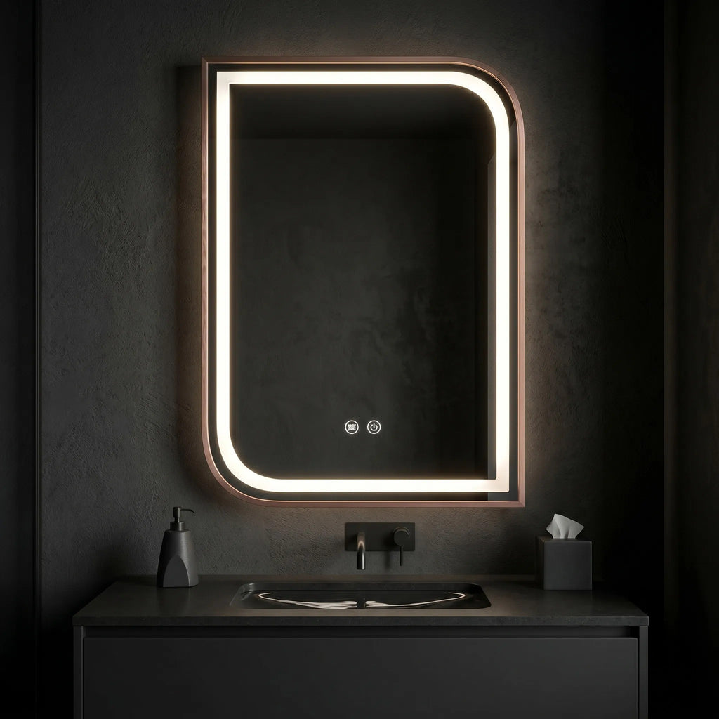 Zrkadlo LED ZONE 80x60 BRUSH  ROSE GOLD  6