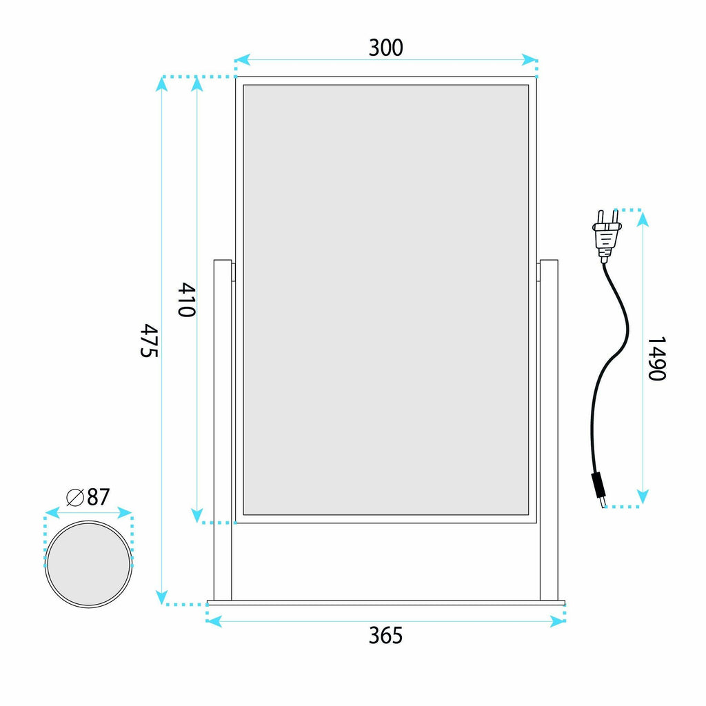 Zrkadlo LED LUMI Black 30x40cm  10