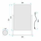 Zrkadlo LED LUMI Black 30x40cm  10
