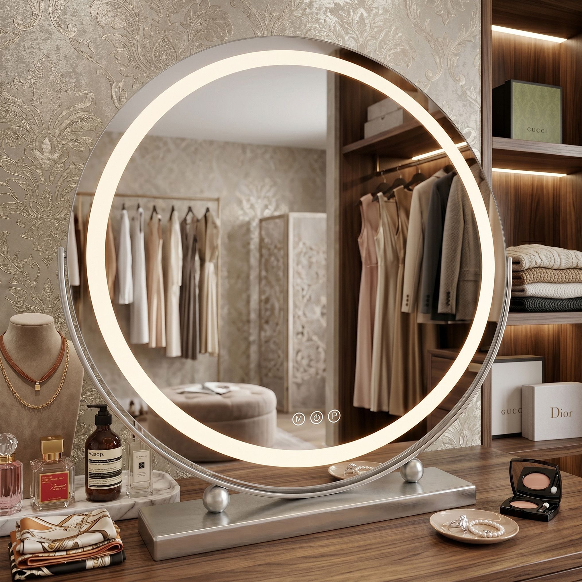 Zrkadlo LED MAKE-UP Chrome 50 cm  10
