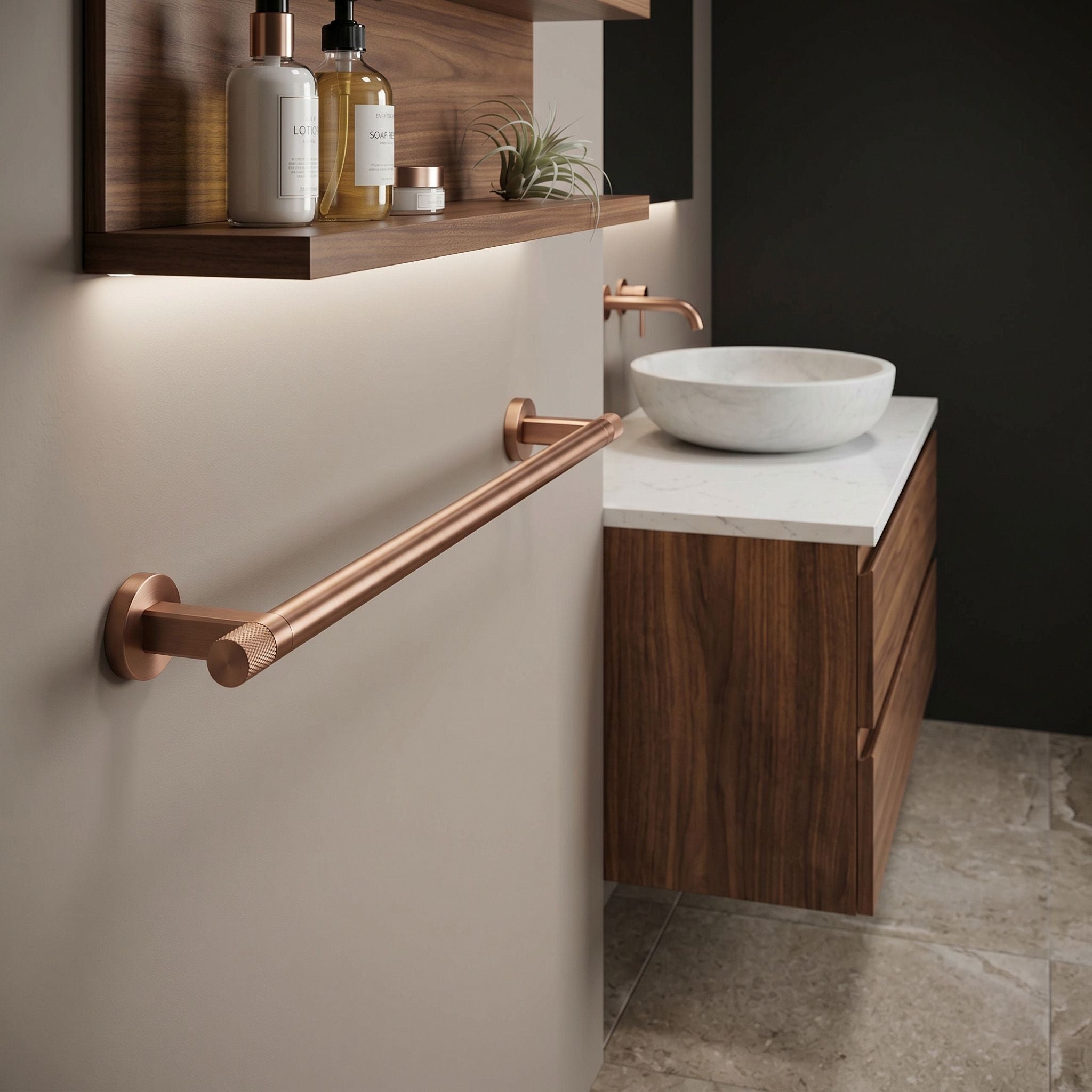 Kúpeľňový vešiak 39101 Ori Brush Copper  5
