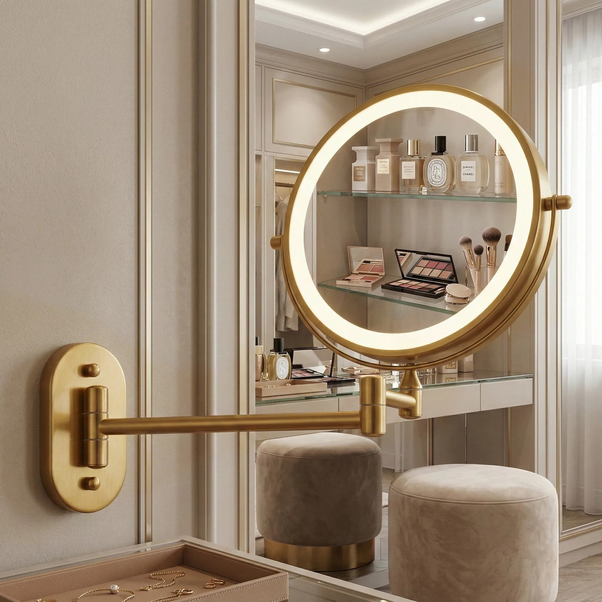 Zrkadlo LED Glow Old Gold  7