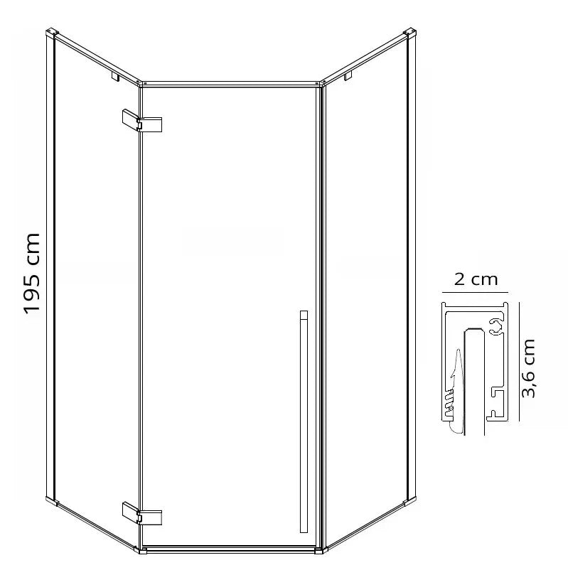 Sprchovací kút REA DIAMOND 100x100 - zlatá  7