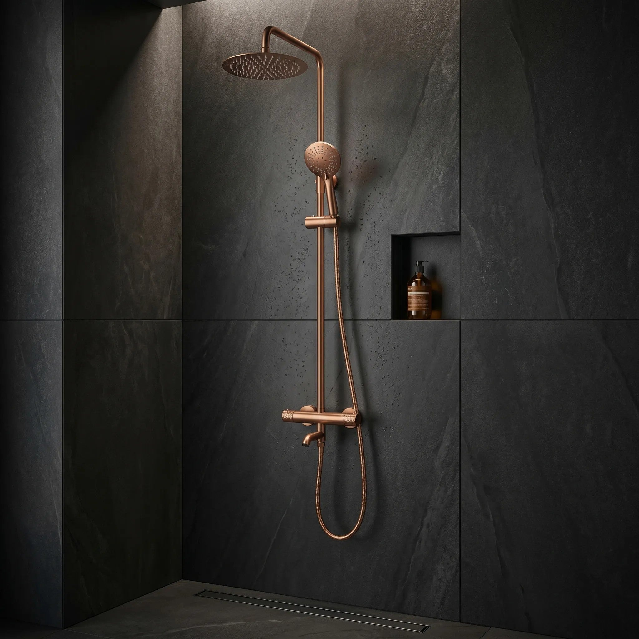Sprchová sada s termostatom REA LUNGO Diamond - Copper Brush  7