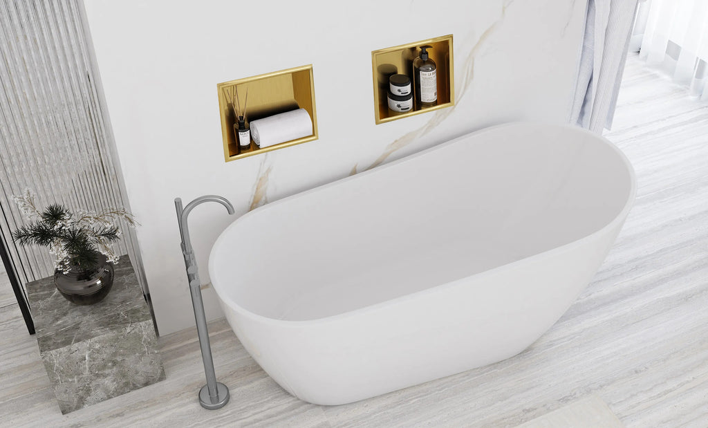 bathroom shelf 30x30 gold brush  7