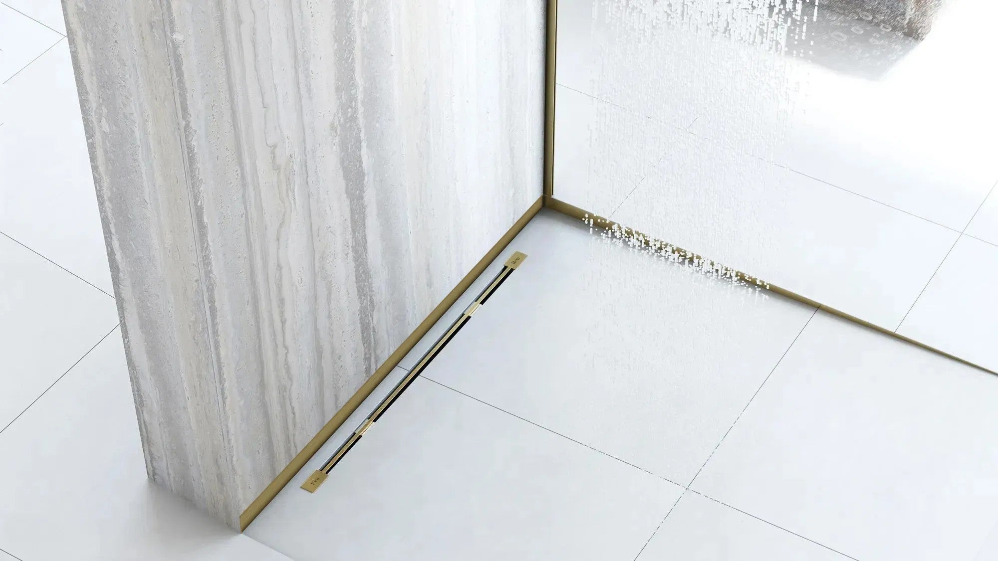 Predná lišta sprchovej vaničky 120 cm brúsená zlatá  7