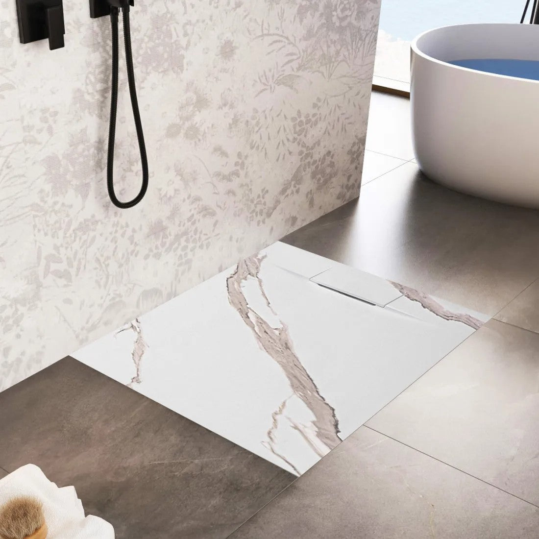 Sprchová vanička Bazalt CARRARA WHITE 90x90  7