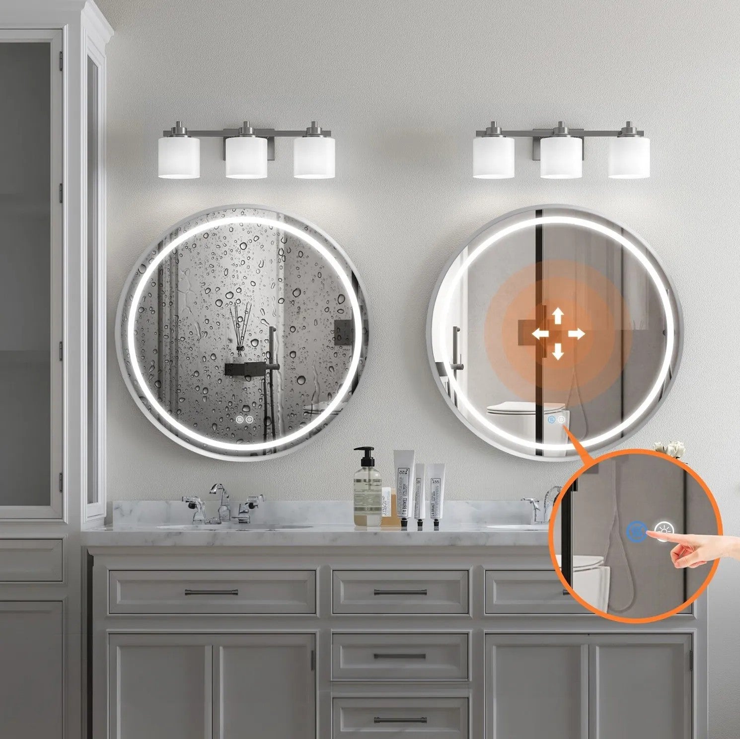 Zrkadlo LED 60cm MMJ BRUSH SILVER  7
