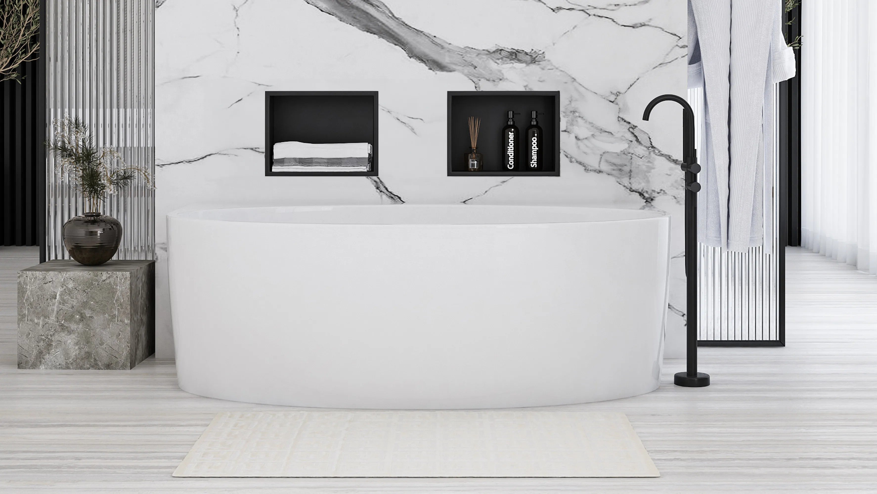 bathroom shelf 30x30 matte black  7