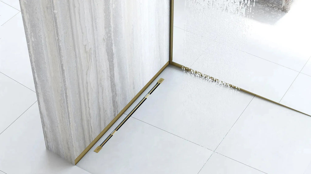 Predná lišta sprchovej vaničky 130 cm brúsená zlatá  7