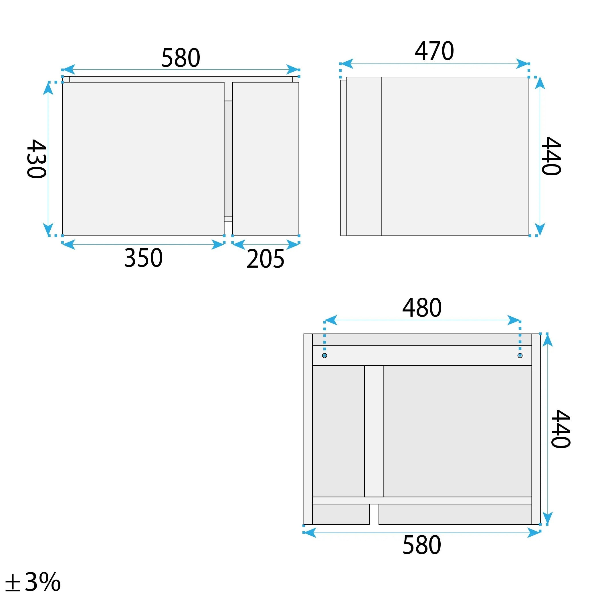 Súprava kúpeľňového nábytku s umývadlom Tula 60cm Grey  7