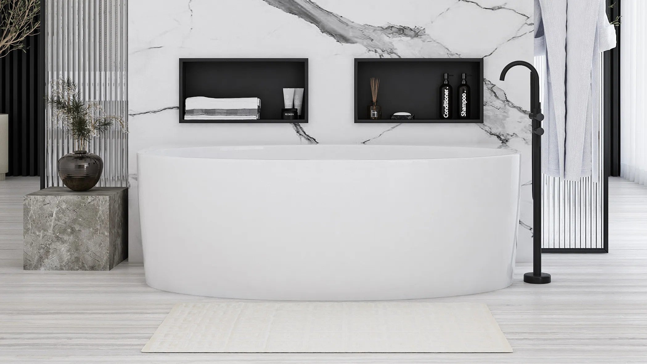 bathroom shelf 30x45 matte black  7