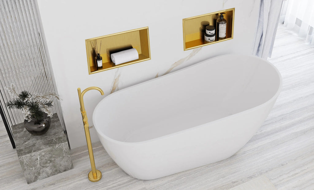 bathroom shelf 30x45 gold brush  7