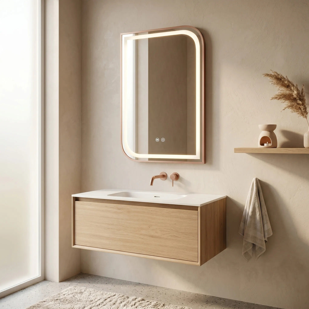 Zrkadlo LED ZONE 70x50  BRUSH  ROSE GOLD  7