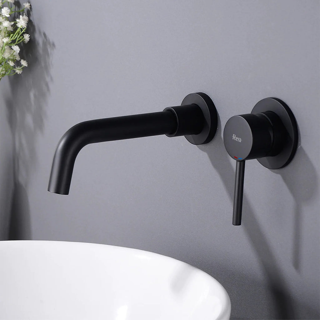 Podomietková batéria Rea Lungo LONG Black Mat matná čierna + BOX  7