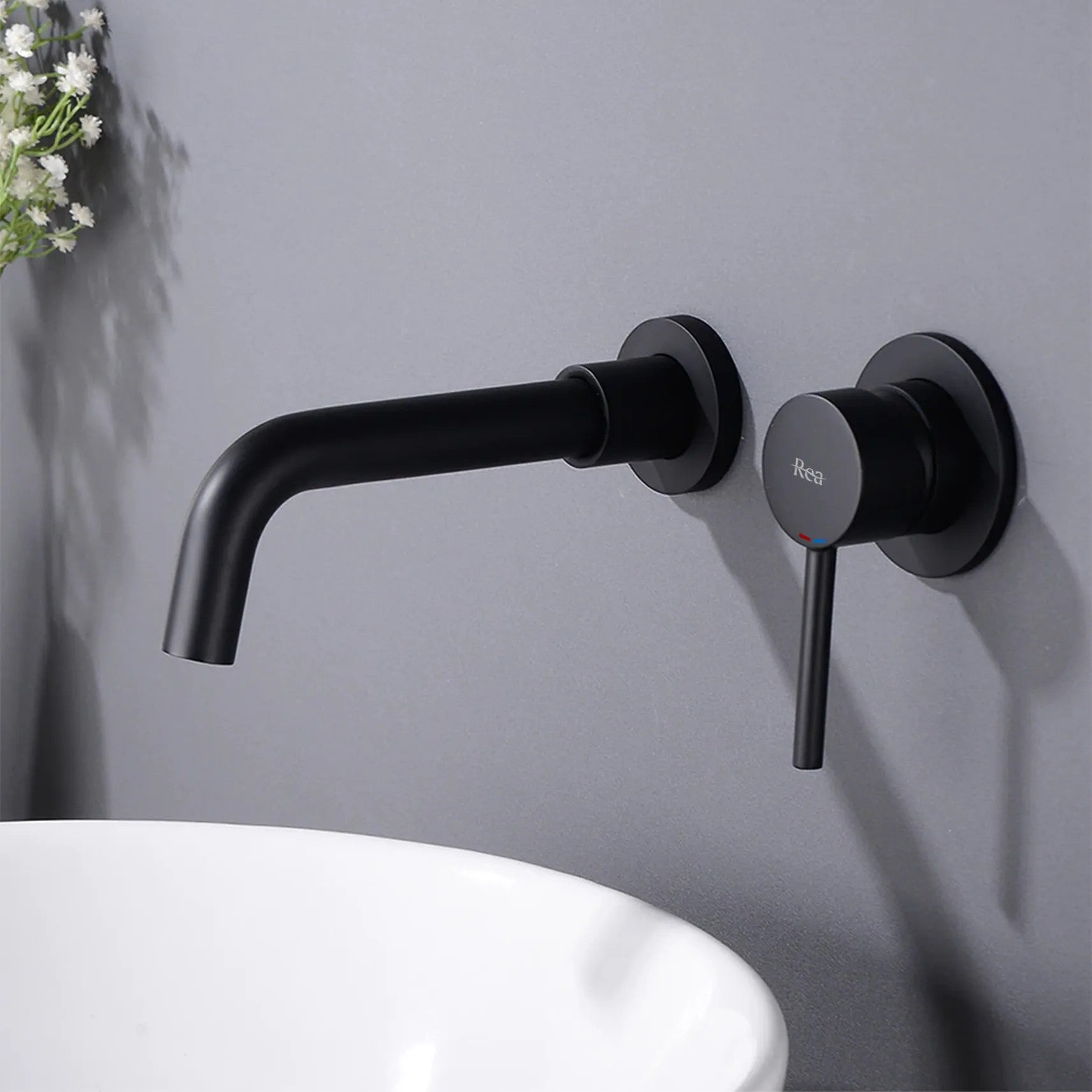Podomietková batéria Rea Lungo LONG Black Mat matná čierna + BOX  7