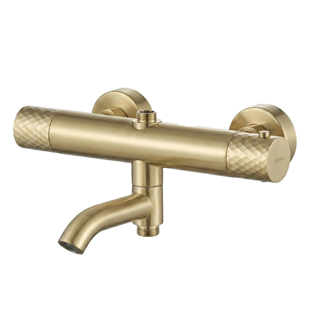 Sprchová sada s termostatom REA LUNGO Diamond - Gold Brush  7