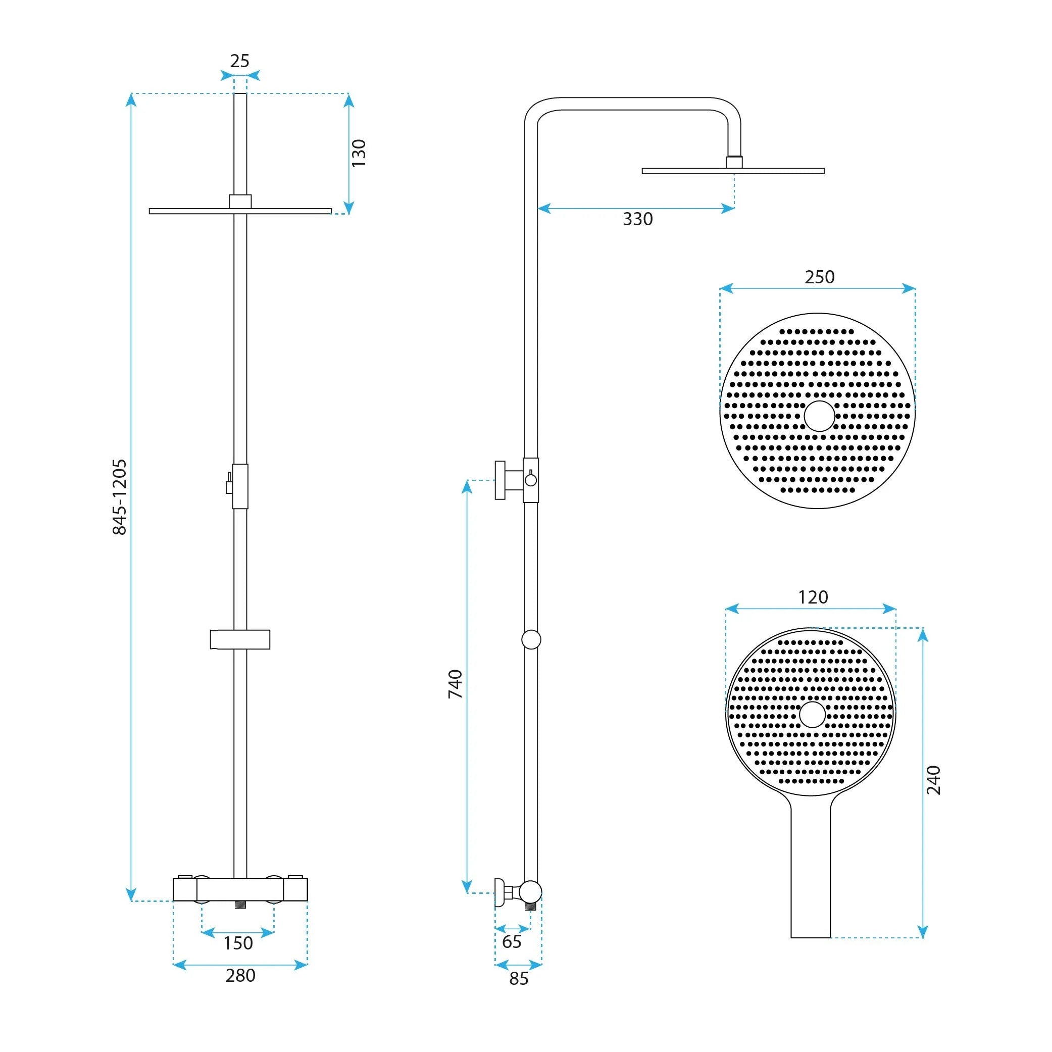 Sprchová sada s termostatom REA Drop Titan  7