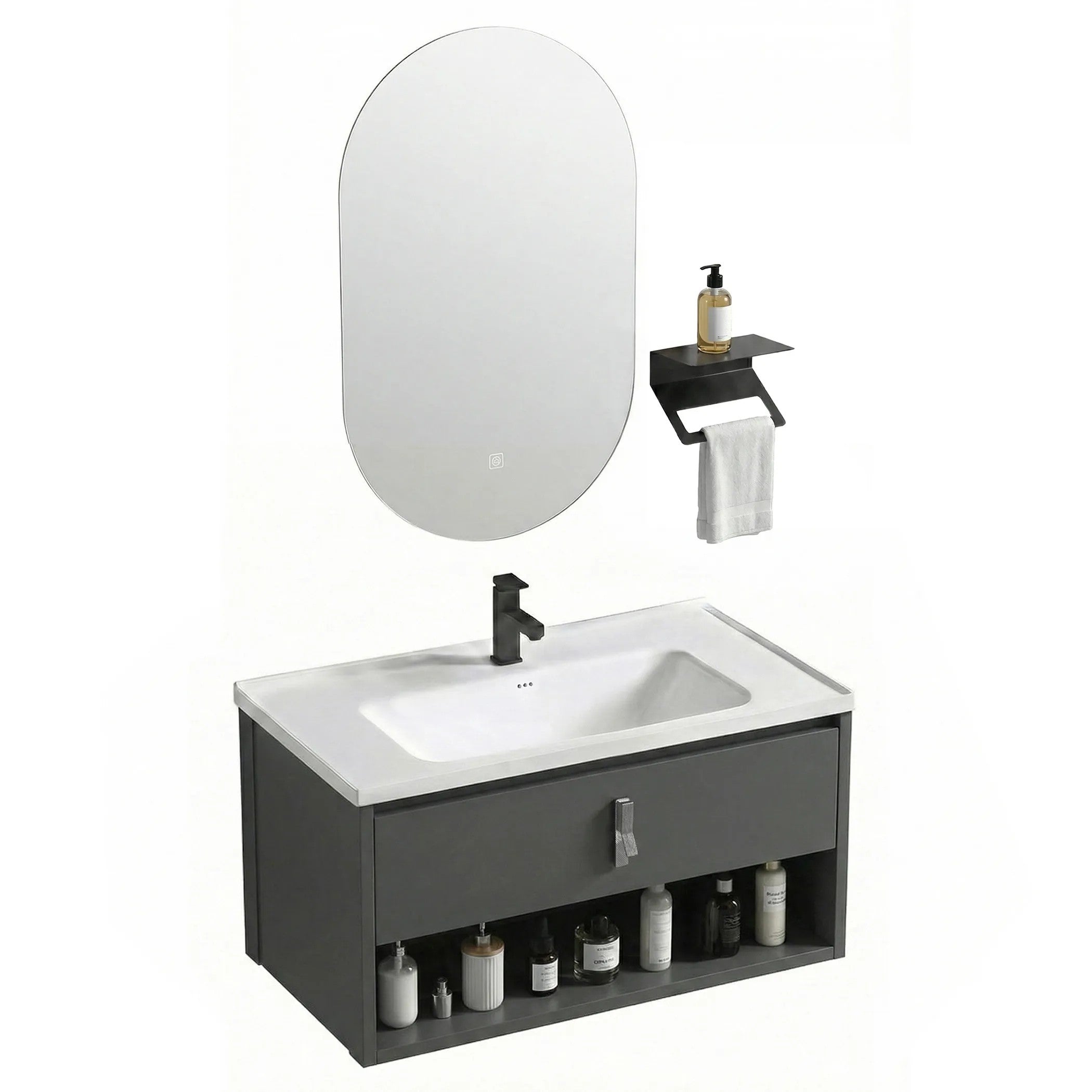 Súprava kúpeľňového nábytku s umývadlom Toledo 80cm Grey  7