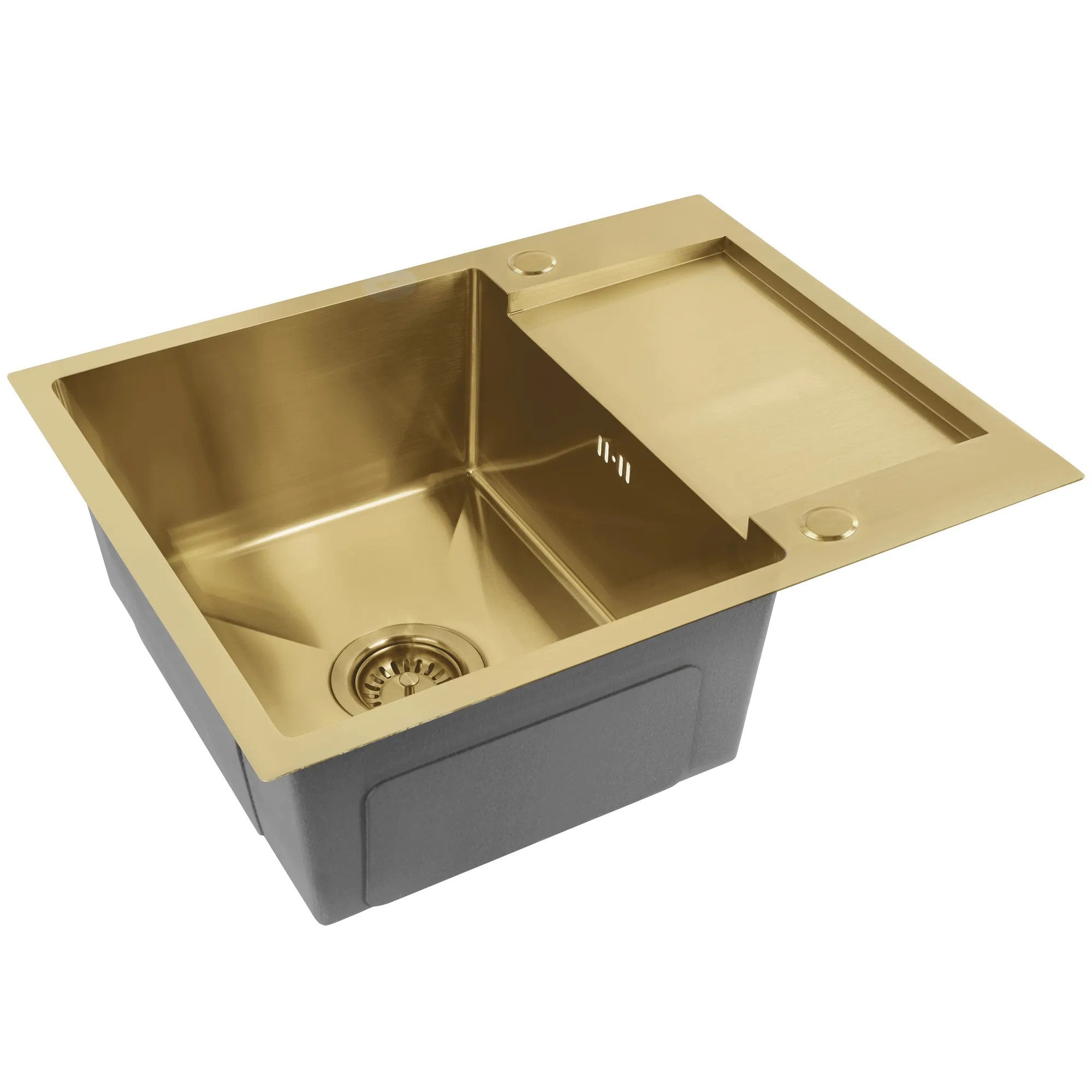 Oceľové umývadlo Paul BRUSH GOLD s kuchynskou batériou 7