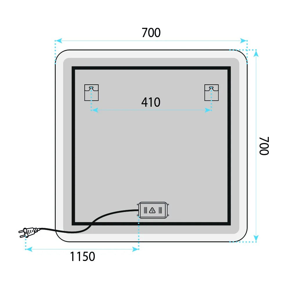 Zrkadlo LED 70x70cm TOP-2  7