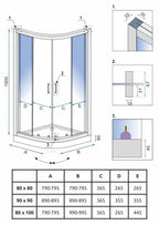 Sprchová kabína REA Look Chrome 80x100 + Sprchová vanička Look White ľavy 7