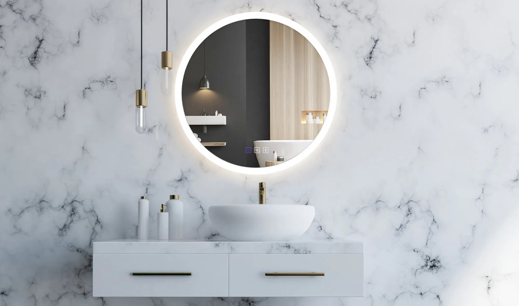 Zrkadlo LED BLUETOOTH FFJ 60cm  7