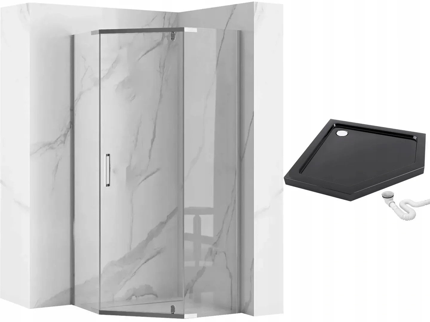Sprchovací kút AXIN 90x90 - chróm S detským bazénom Diamond 7