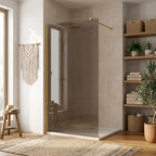 Sprchová zástena Rea Flexi Brown/ Brush Gold 130  7