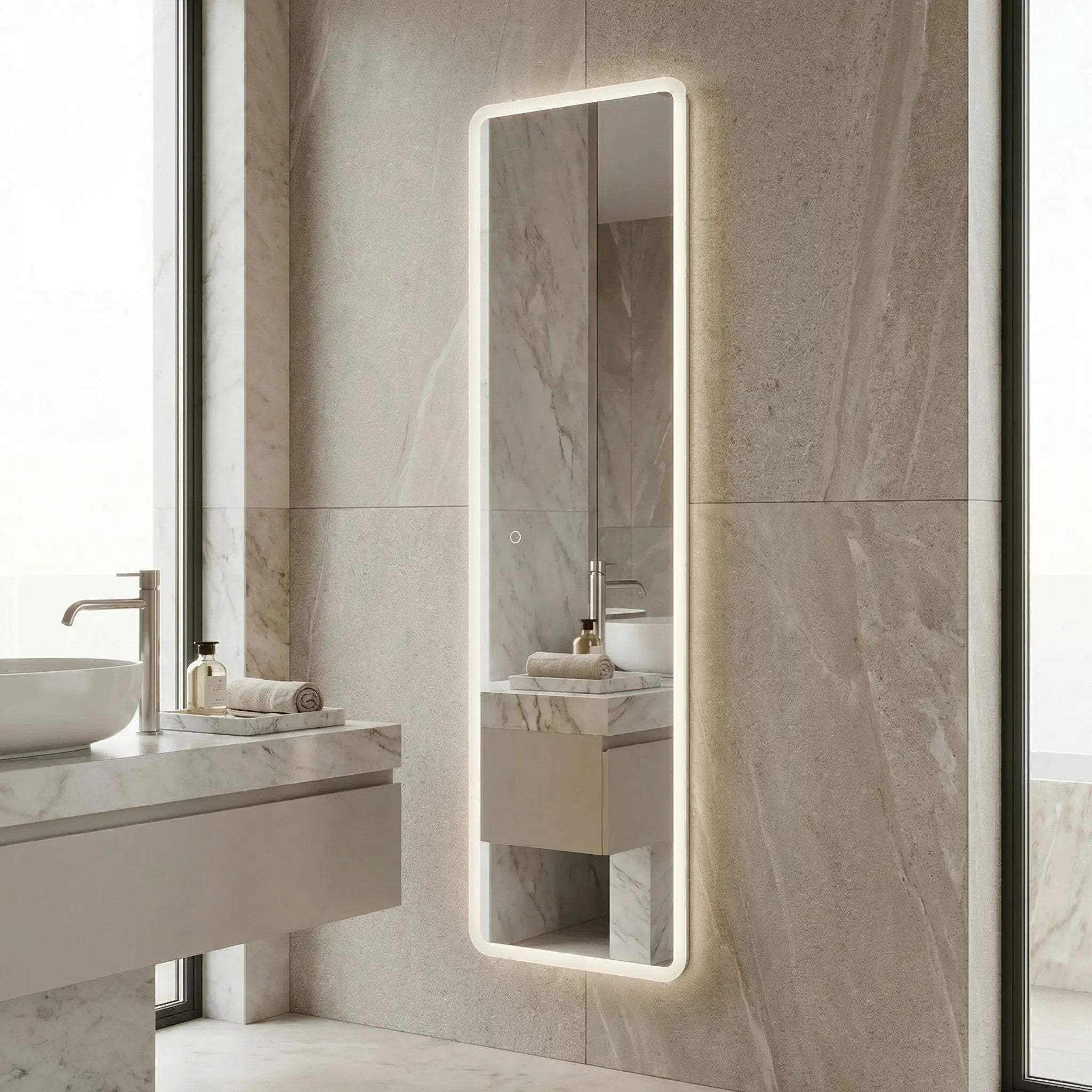 Zrkadlo LED 150x50cm MOL-SQ  7