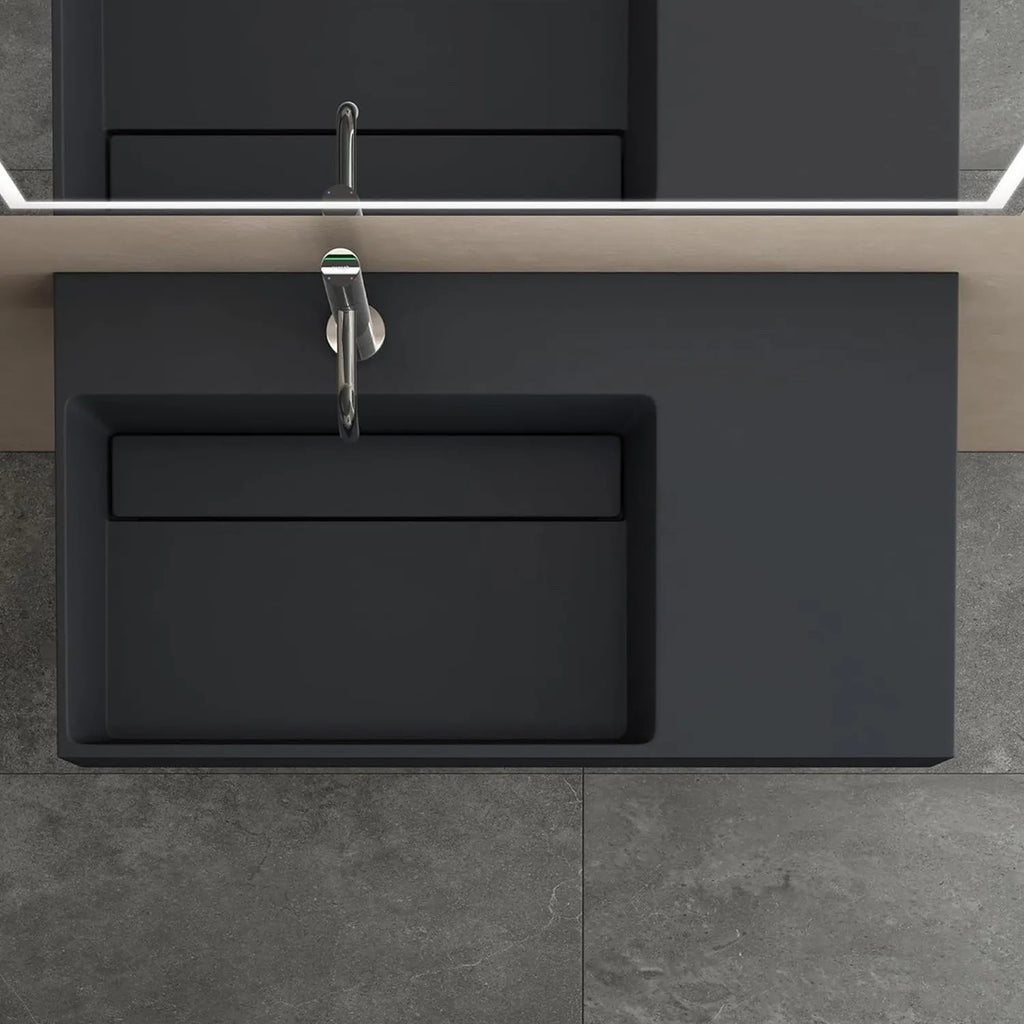 Umývadlo REA Archi 90 CM Grey MATT na dosku - konglomerát  7