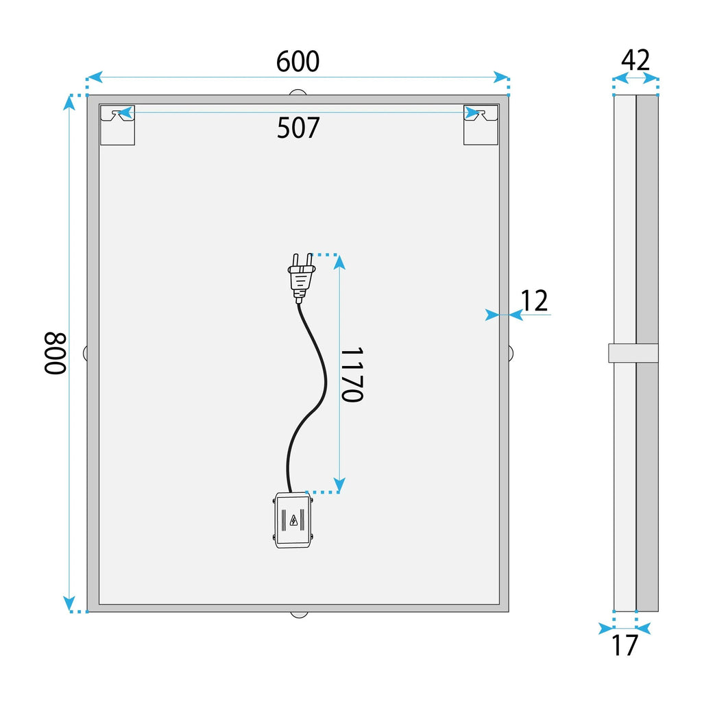 Zrkadlo LED 60cm BL808  7