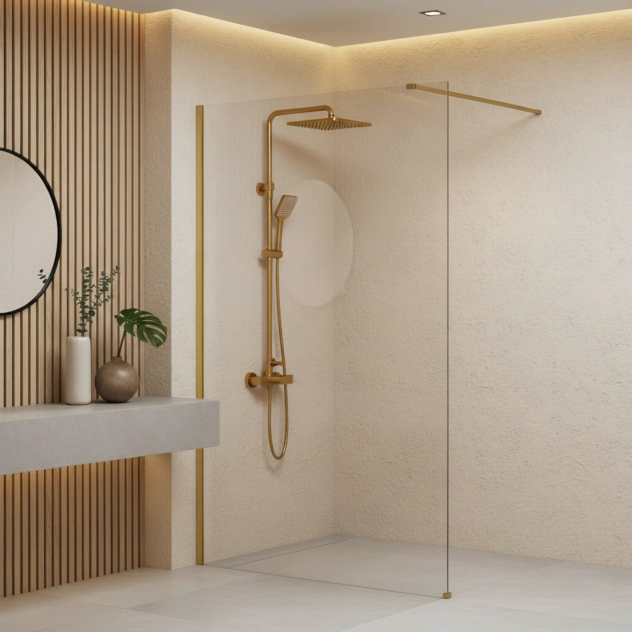 Sprchová zástena Rea Flexi Transparent / Brush Gold 130  7