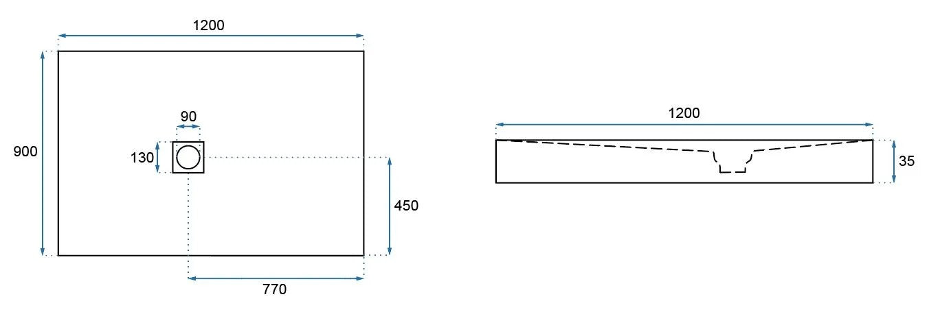 Sprchová Vanička Rea Stone 90 x 120  7