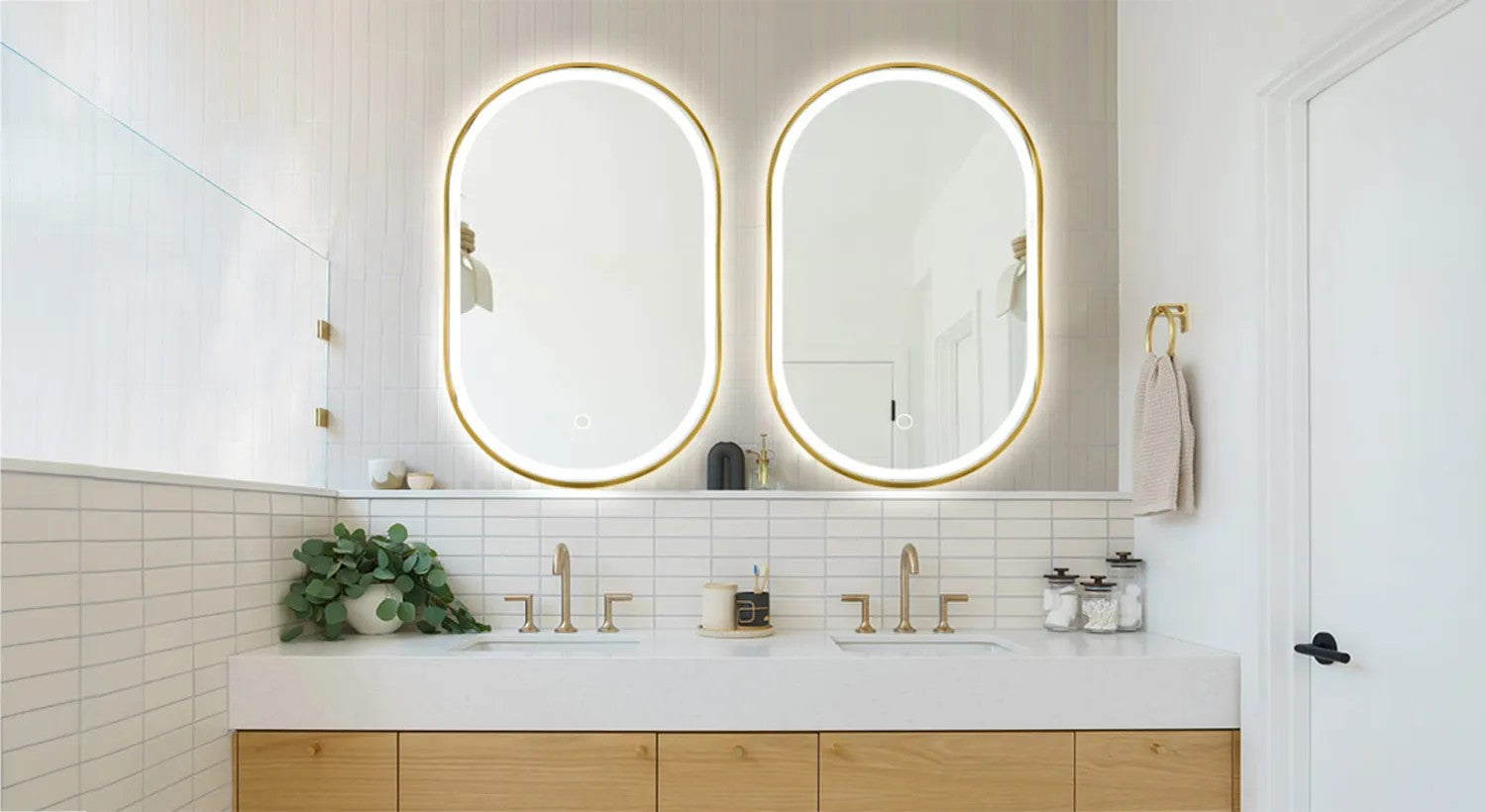 Zrkadlo LED OLL 60x90 cm Brush Gold  7
