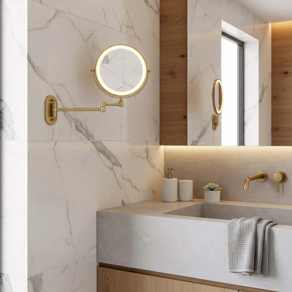 Zrkadlo LED Glow Brush Gold  8