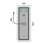 Zrkadlo LED 150x50cm MOL-SQ  8